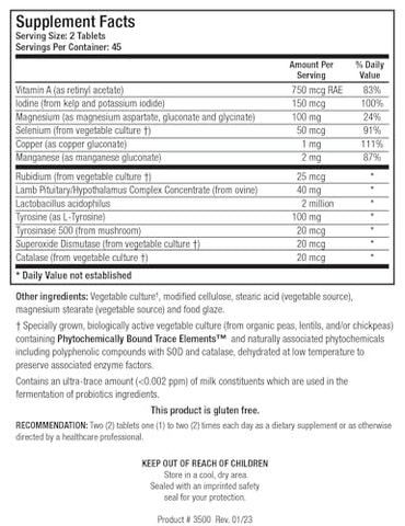 Thyrostim™ – Suporte Endócrino, Equilíbrio Hormonal da Tireoide, T3, T4. Suporte à Glândula Tireoide, Acelera o Metabolismo, Auxilia na Digestão. Suporte ao Sistema Nervoso 90 Comprimidos - Biotics Research