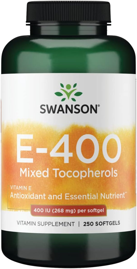 Vitamina E Tocoferóis Mistos 400 UI (268 mg) 250 Cápsulas Gelatinosas - Swanson