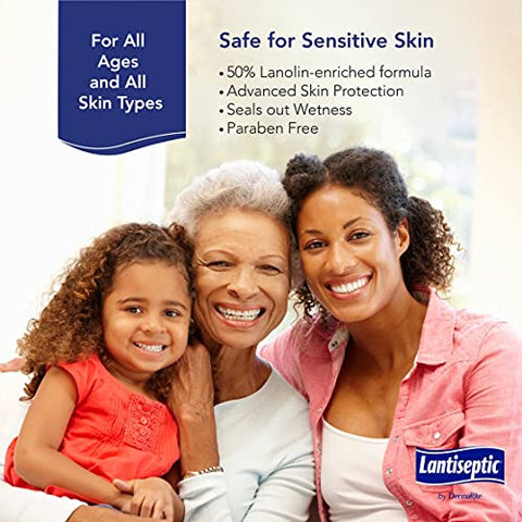 DermaRite - Lantiseptic Moisture Shield – Creme Barreira Protetor para Pele Original – 50% Lanolina – 1 Pote, 340g