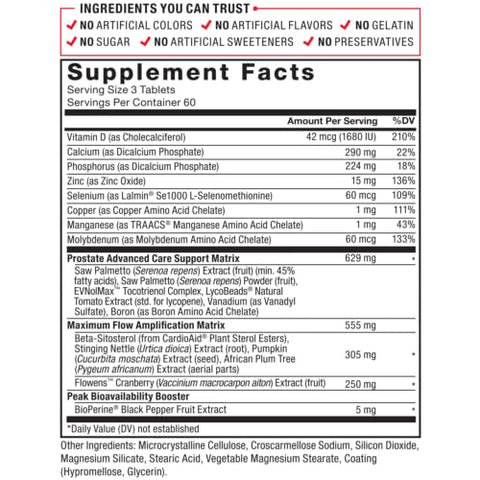 Force Factor - FORCE FACTOR Prostate Advanced – Suplemento para Homens, Reduz Viagens Noturnas ao Banheiro, Bexiga – 60 Cápsulas