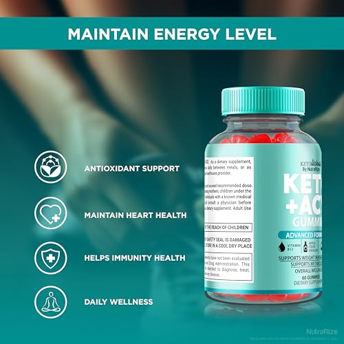 NutraRize - Ketolicious ACV Gummies – Gomas de Vinagre de Maçã Cidra, Fórmula Premium Keto, 60 Gomas