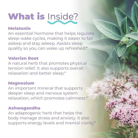 Anuveo - Auxílio Natural para Dormir | Não Viciante | Suplemento Herbal para Melhor Sono com Valeriana, Melatonina, Magnésio e Ashwagandha | Comprimidos para Dormir para Adultos (60 Veganos)