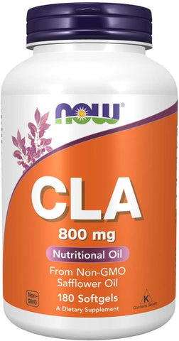Suplementos, CLA (Ácido Linoleico Conjugado) 800 mg, Óleo Nutricional, 180 Softgels - NOW Foods