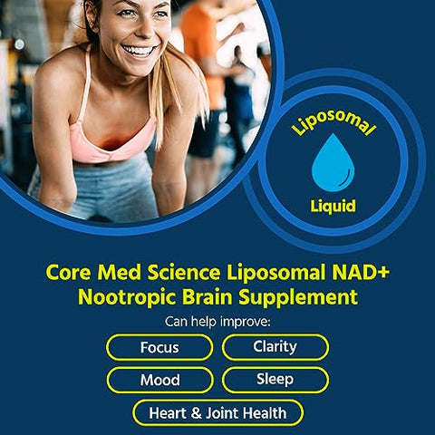 Liposomal NAD Líquido, 118 ml – Alternativa NMN ou Ribosídeo de Nicotinamida – Suporte ao Envelhecimento Saudável - Core Med Science