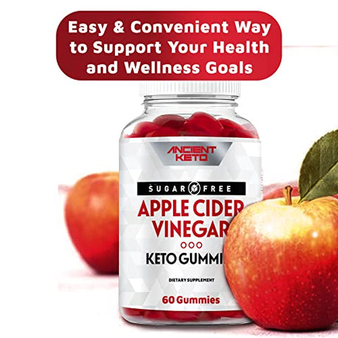 Ancient Keto - Gomas de Vinagre de Maçã com a Mãe – Sem Açúcar – Keto – Limpeza