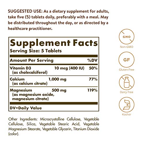 SOLGAR - Solgar Cálcio Magnésio com Vitamina D3, 300 Comprimidos – Fortalece os Ossos e Suporta o Sistema Nervoso