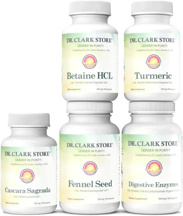 Dr Clark - Dr. Clark Digestive Aid – Limpeza do Cólon com Suplemento Digestivo – Equilibra Organismos Intestinais e Promove Absorção de Nutrientes – Limpeza de 17 Dias