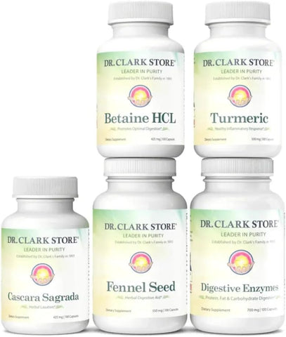 Dr Clark - Dr. Clark Digestive Aid – Limpeza do Cólon com Suplemento Digestivo – Equilibra Organismos Intestinais e Promove Absorção de Nutrientes – Limpeza de 17 Dias
