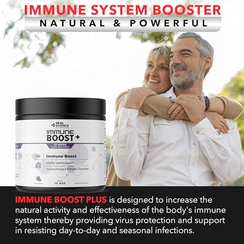 Real Science Nutrition - Immune Boost Plus | Fórmula Natural para Fortalecer a Imunidade, Saúde e Bem-Estar do Sistema Imunológico, Mais Poderoso que Sabugueiro, Zinco, Equinácea – em Pó de Ação Rápida
