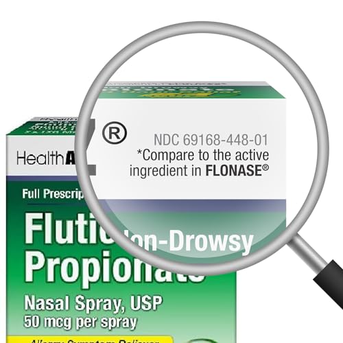 Spray Nasal de Propionato de Fluticasona | 50 mcg por spray | Alívio de Alergia por 24 Horas | 72 Sprays | 11.1 mL | Alívio de Congestão Nasal | Coriza | Espirros - HealthA2Z
