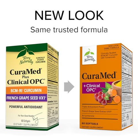 CuraMed Clinical OPC – 60 Softgels – com BCM-95 Curcumin | Óleo de Cártamo | Antioxidante Natural | 60 cápsulas | Alta Absorção | Marca Terry Naturally - Terry Naturally