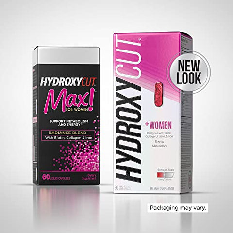 Women – 60 Cápsulas Líquidas de Liberação Rápida, Embalagem com 2 – Inclui Biotina, Colágeno, Folato | Hydroxycut - Hydroxycut