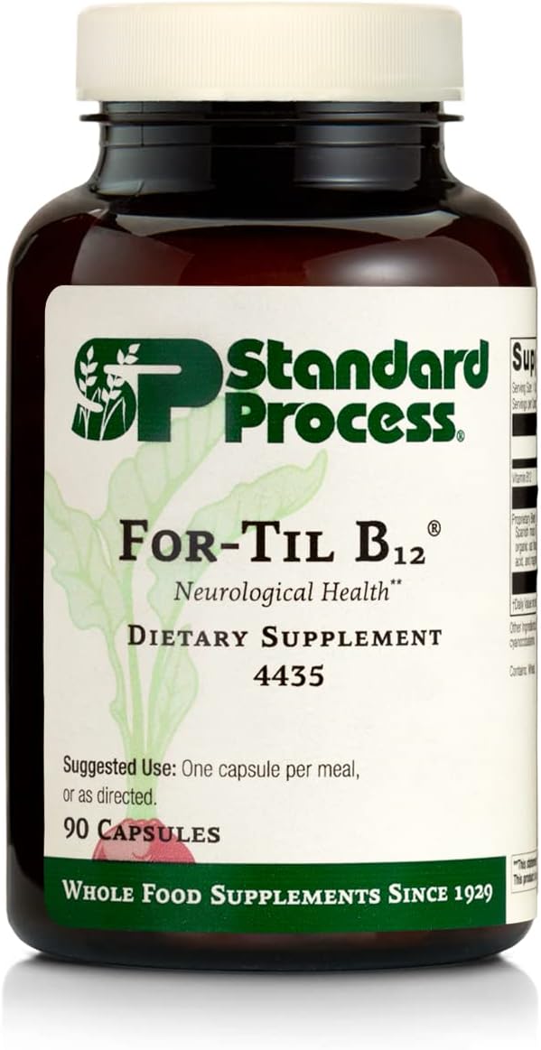 Standard Process Inc. - Standard Process for-Til B12 – Vitalidade de Alimentos Integrais e Suporte Imunológico com Tillandsia, Lactato de Cálcio, Ácido Ascórbico, Musgo Espanhol, Germen de Trigo, Farinha de Aveia – 90 Cápsulas
