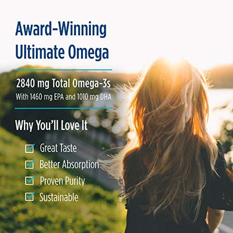 Ultimate Omega Líquido, Sabor Limão – 240 ml – 2840 mg Ômega-3 – Óleo de Peixe de Alta Potência com EPA - Nordic Naturals