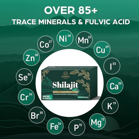 Kanacoufce - 30,000 MG de Comprimidos de Shilajit, Orgânico do Himalaia, com Ácido Fúlvico – Marca Shilajit