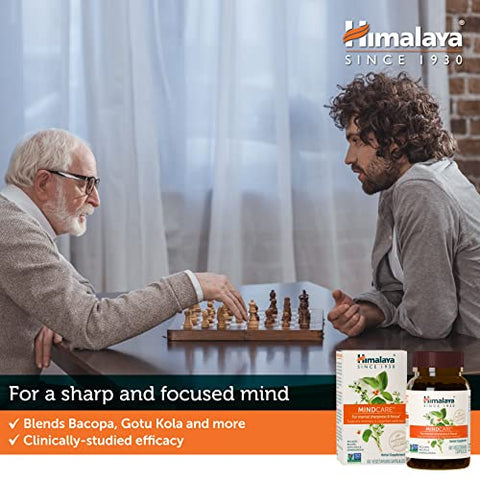 MindCare: Suplemento Cerebral Nootrópico para Mente Afiada, Foco, Memória e Bem-Estar Cognitivo – 1170 mg, 120 Cápsulas, 1 Mês de Fornecimento - Himalaya