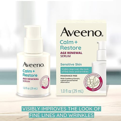 Calm Restore Renovação Anti-Rugas – Sérum Facial Anti-Envelhecimento com Aveia Nutritiva – 30ml - Aveeno