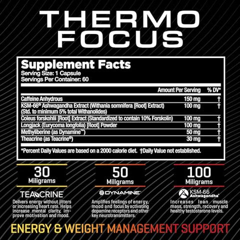 RAW Synergies - ThermoFocus – Queimador de Gordura Termogênico, Aumenta o Foco e Energia – Marca Líder
