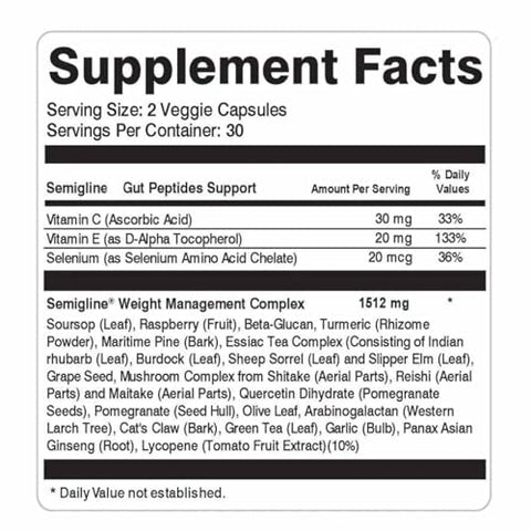 Resawn - Semigline Cápsulas – Desintoxicação, Restauração da Digestão, Saúde Intestinal – 60 Cápsulas (2 frascos)