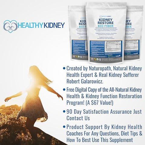 Kidney Restore - Bio Fiber: Desintoxicação Renal, Limpeza dos Rins – 100% Natural | 60 cápsulas
