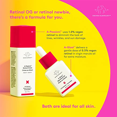 A-Passioni Creme Anti-Rugas com Retinol. Iluminador, Restaurador e Vegano com Vitamina F (10 mL / 0,33 fl oz) (Midi) - Drunk Elephant