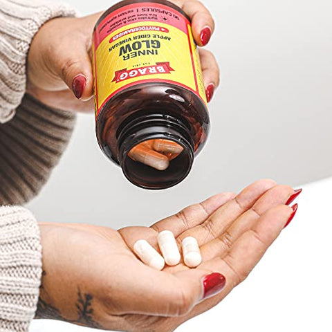 Cápsulas de Vinagre de Maçã e Fitoceramida – 750mg de Ácido Acético – Energia - Bragg