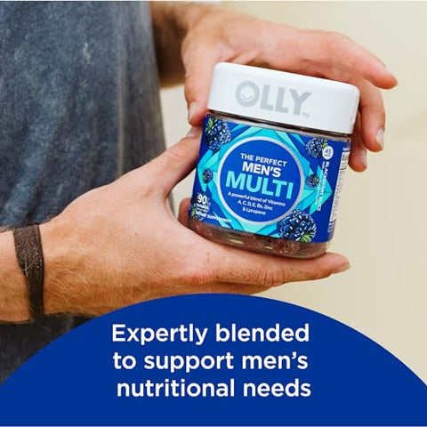 Gummy Multivitamínico Masculino, Saúde Geral e Suporte Imunológico, Vitaminas A, C, D, E, B, Licopeno – Marca OLLY - OLLY