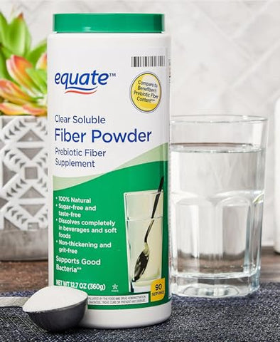 Generic - Equate – Pó de Fibra Solúvel Prebiótica Transparente, 360g (Pacote com 2) – Suplemento de Fibra Solúvel 100% Natural, Sem Glúten, Sem Açúcar – Saúde Digestiva