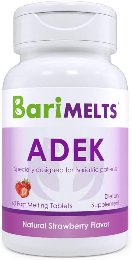 ADEK – 1 Mês de Suprimento (60 Comprimidos de Dissolução Rápida) – Vitaminas Pós-Operatórias para Bariátrica com Vitamina A, Vitamina D, Vitamina E e Vitamina K - BariMelts