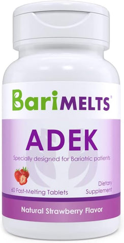 ADEK – 1 Mês de Suprimento (60 Comprimidos de Dissolução Rápida) – Vitaminas Pós-Operatórias para Bariátrica com Vitamina A, Vitamina D, Vitamina E e Vitamina K - BariMelts