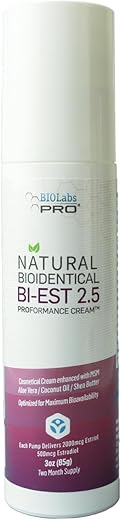 UltraSpa Skincare - BioLabs PRO Creme Natural Bioidêntico Estro 2.5, Combo para Mulheres Suprimento de Dois Meses (Sem Fragrância – 90g)