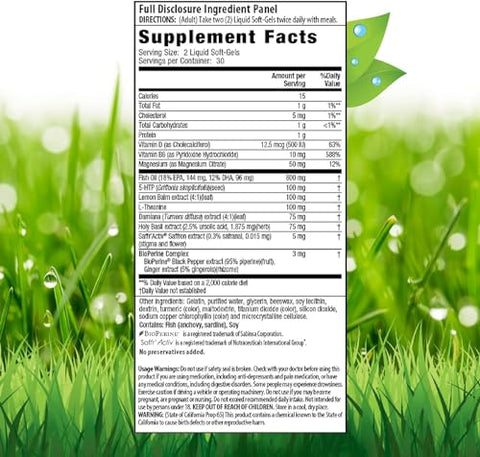 Double Potency 5-HTP Extra – 60 Soft-Gels Líquidos com Estojo de Comprimidos – Suporte de 5-HTP para Relaxamento, Sono Tranquilo e Alívio do Estresse - Irwin Naturals