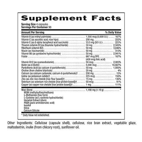 Maxi-Hair Plus 5000 mcg Biotina, 360 Cápsulas, Certificado Sem Glúten, Certificado Vegetariano - Country Life