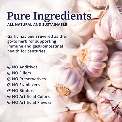 Suplemento de Alho de Alta Allicina – Potente Suplemento Orgânico Rico em Allicina, Minerais Traços, Vitaminas, Aminoácidos | 100% Natural e Puro | Marca BioPure - BioPure