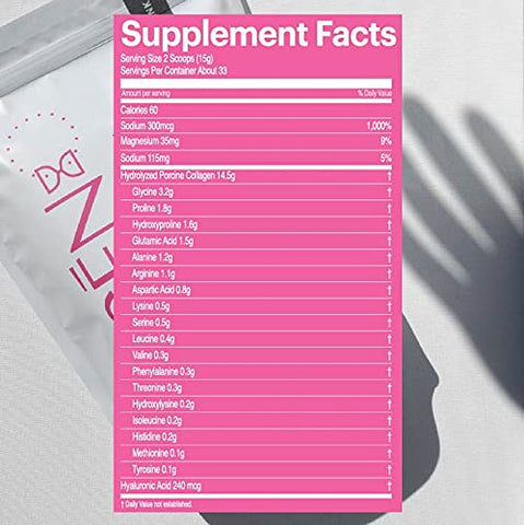 Colágeno Hidrolisado Ácido Hialurônico Biotina em Pó (Rosa) 500g - SESEN