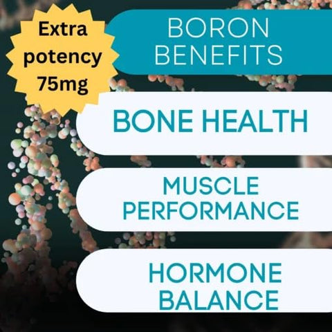 New World Health Brands - Suplemento Mineral de Boro 75mg | 30 Unidades – Minerais Traço Essenciais para a Saúde e Bem-Estar Ótimo do seu Corpo