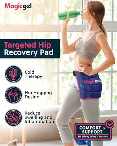 Bolsa de Gelo Reutilizável para Bursite no Quadril, Cirurgia de Substituição e Dor no Flexor do Quadril. Envoltório de Gelo para Alívio de Inflamação e Inchaço - Magic Gel