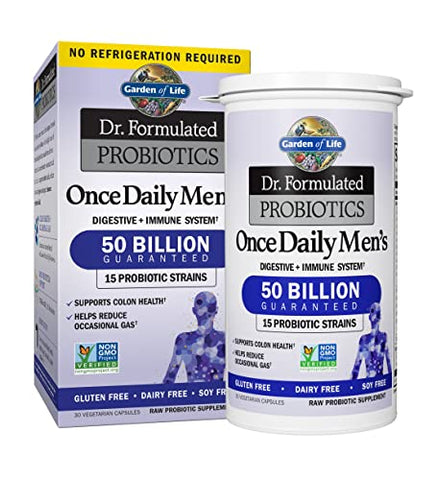 Probióticos para Homens, 30 Cápsulas – Melhor Marca de Probióticos para Saúde Masculina - Garden of Life