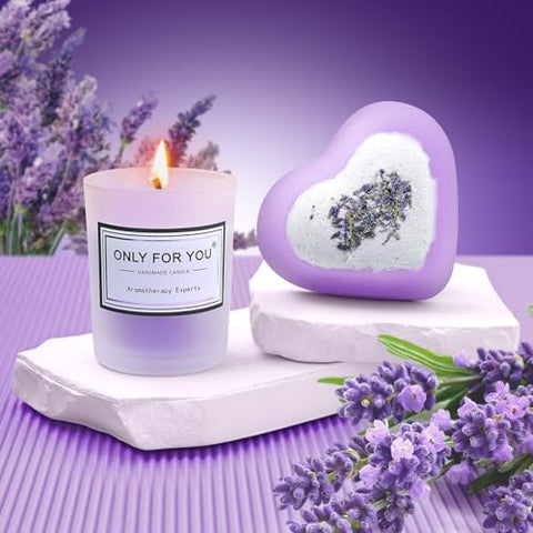 Apjielop - Presentes de Aniversário para Mulheres – Conjunto de Cesta de Presentes Relaxantes de Spa de Lavanda para Mulheres, Mãe, Irmã, Melhor Amiga, Esposa, Namorada, Ela – Dia das Mães, Natal, Feliz Aniversário para Mulheres