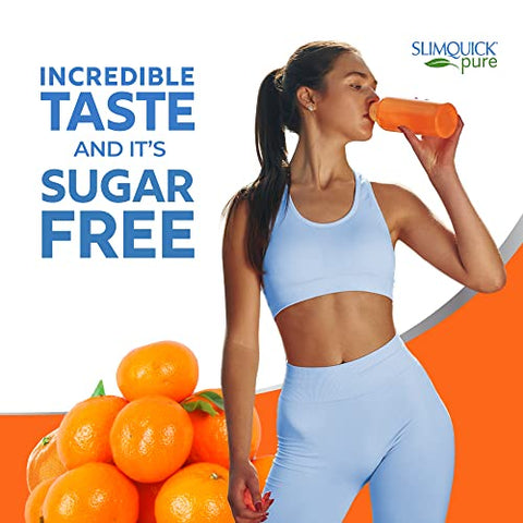Pure Extra Strength Tangerine Drink Mix para Mulheres – Alcance suas Metas de Peso com Ajuda do Metabolismo, Fique Satisfeita por Mais Tempo com Pó de Óleo de TCM, Chá Verde, Cafeína - SlimQuick