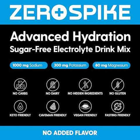 Zerospike - Pacotes de Pó de Eletrólitos Sem Açúcar | Keto  | 100g