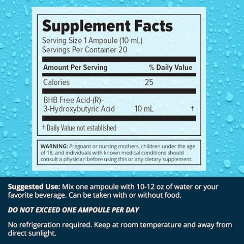 Pucker UP! Clear Ketones – 20 Porções – BHB Líquido Puro – Ação Rápida – Aumente a Energia - Dr. Boz