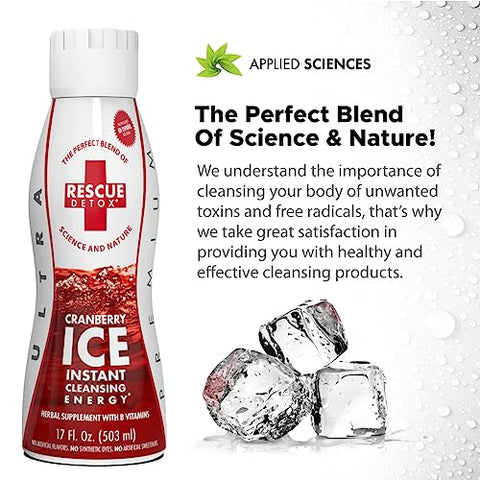 ICE – Sabor Cranberry – 500ml | Funciona em 90 minutos até 5 horas - Rescue Detox