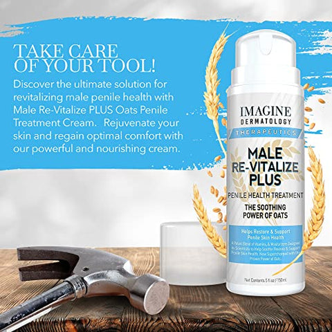 Imagine Dermatology - Creme Oats Penile Health Male Re-Vitalize PLUS – Hidratante para Pele – Tamanho Grande (150ml)
