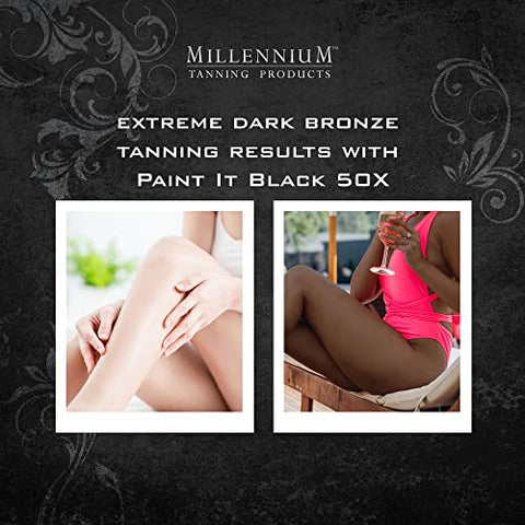 Millennium Tanning Products - Millennium Tanning Paint It Black 50X – Loção Bronzeadora Extrema Escura, 13.5 Onças (400 ml)