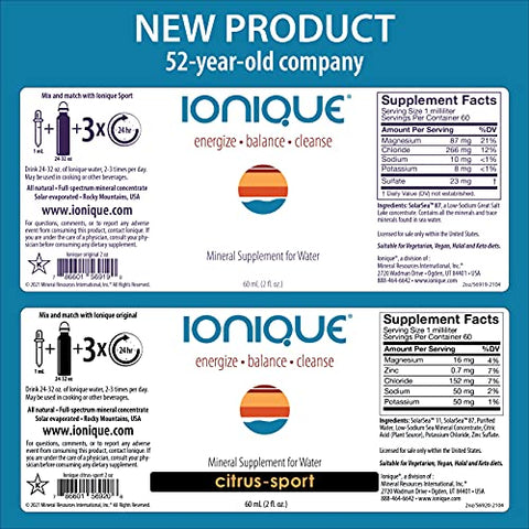 Ionique - Suplemento Mineral para Água – Faça Água Mineral Ultra-Premium – Magnésio, Mineral Traço – Marca em Destaque