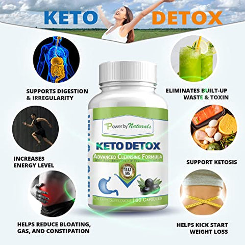 Keto Limpador de Cólon – Fórmula Natural para Limpeza Intestinal – 100% Eficaz – Emagreça com Saúde – 60 Cápsulas - Power By Naturals