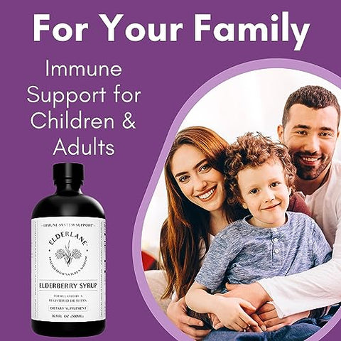 Elderlane - Xarope de Sabugueiro Elderberry Shots – Suporte Imunológico para Crianças – Marca Elderberry – 100ml