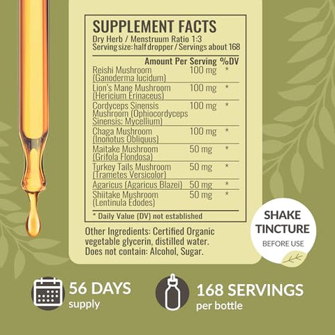 Super Immune Mushroom Complex – Gotas Líquidas Veganas de Blend de Cogumelos para Suporte Imunológico – Sem Açúcar - HERBAMAMA