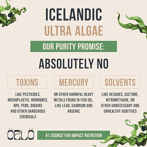 Omega 3 – Suplemento Vegano de Ômega 3 – Ômega 3 de Tripla Potência – DHA à Base de Plantas - Orlo